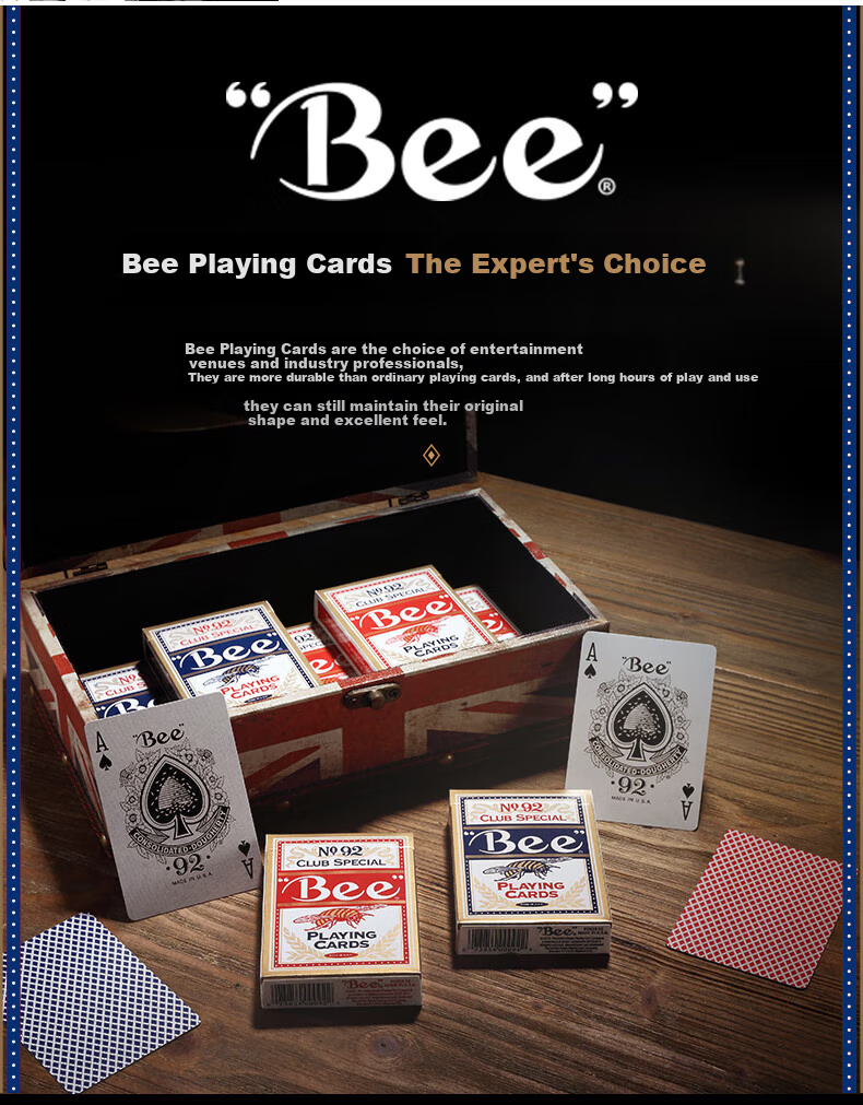 Bee Entertainment-Specific Plastic Texas Hold'em Large-Character Wide PVC Waterproof Durable Imported Blue PLC-316 1