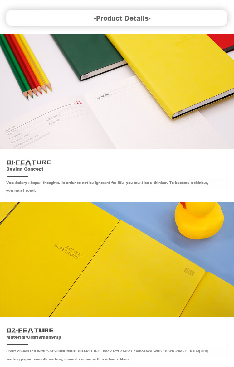 Chenzao Reading Handbook A5 Quote Reflection Notebook 256 Pages Can Record 50 Books 5 Colors Available - Meilade Brow 7