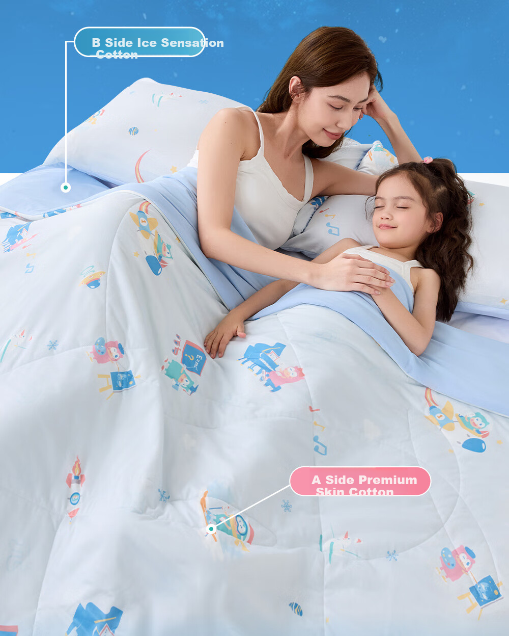 Pilu Children's Summer Cool Quilt, Infant Class A Antibacterial Machine Washable, Single-Person Cool-Feeling Air Conditioning Thin Quilt, 150*200cm 5