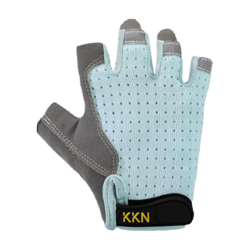 KKN Sports Gloves for Kids Elementary School Anti-Slip Rock Climbing Half-Finger Gloves 2nd Generation Tiffany Blue Size M