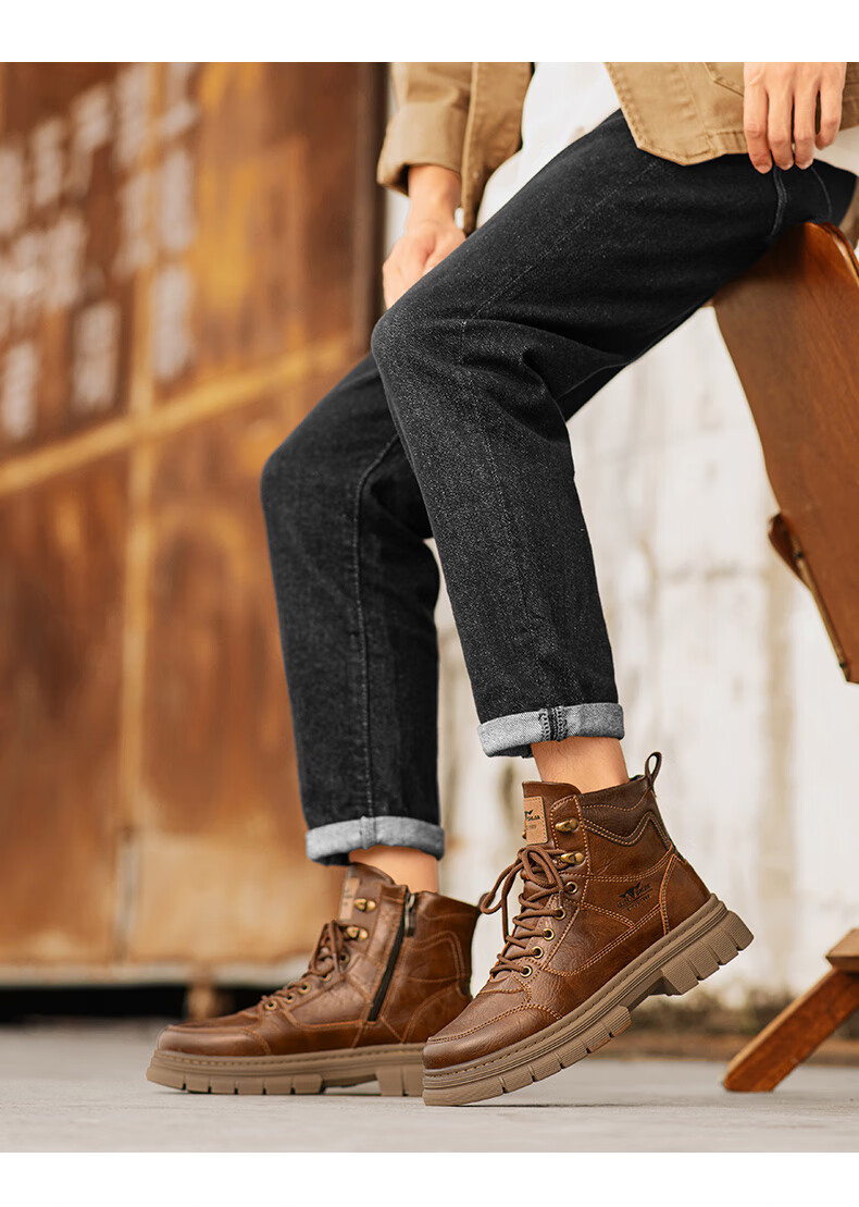 G.N.Shi Jia [Zhang Ruoyun Style] Men's Autumn Winter New Retro British Martin High-top Durable Work Boots 17