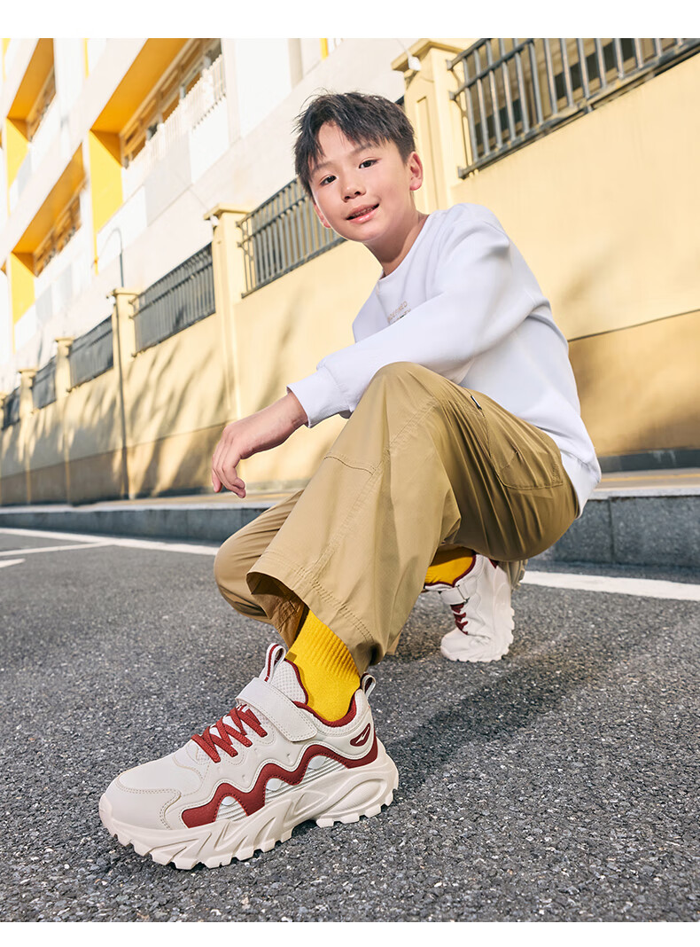 ERKE Children's Shoes Boys' Sports Shoes for Older Kids Velcro Casual Shoes Universe Blue/Micro-Crystal White/Force Blue Size 35 14