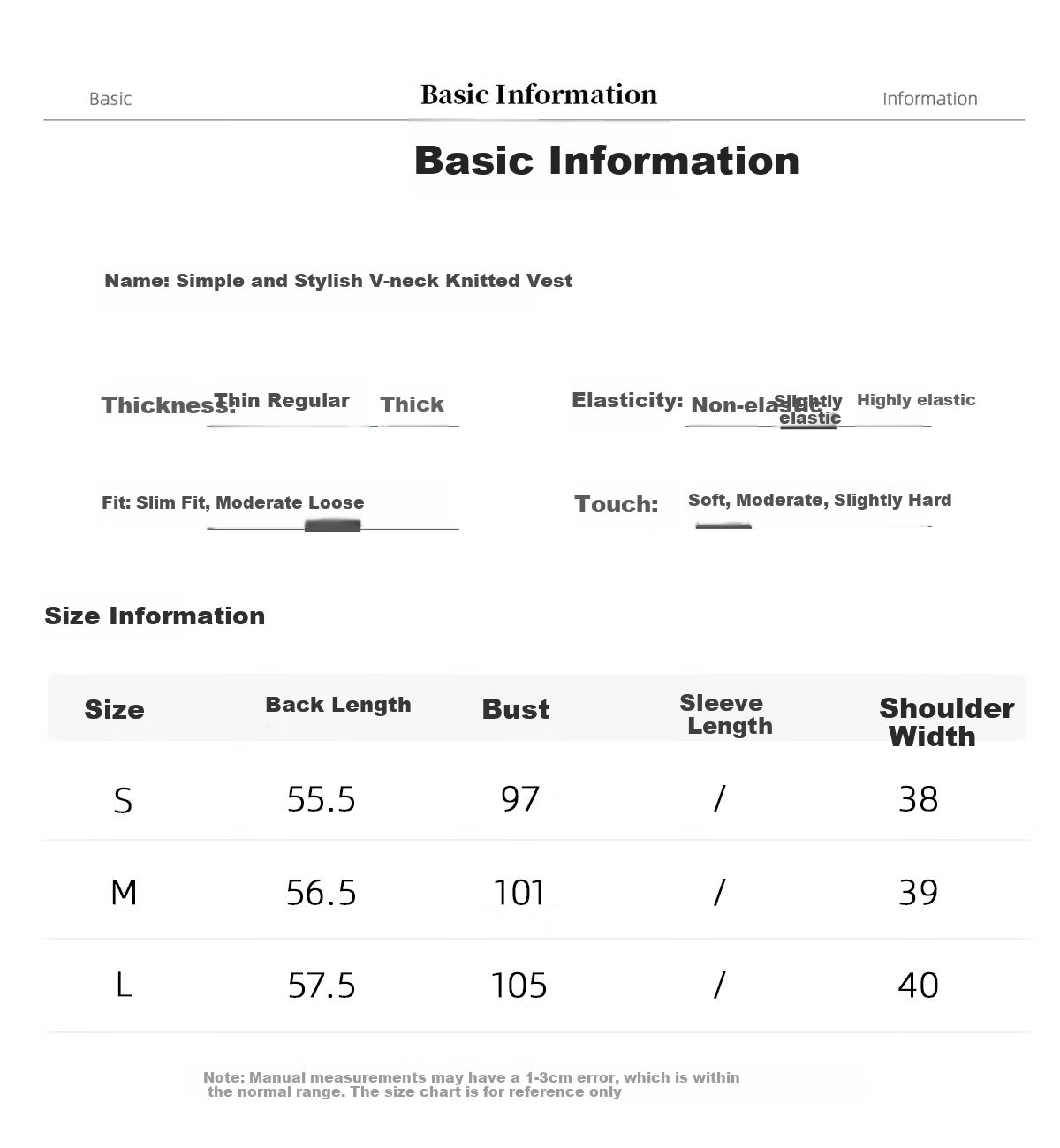 Chushen Women's Fashion V-Neck Layered Knitwear Versatile Solid Color Knit Vest Sweater S143Z5001 7