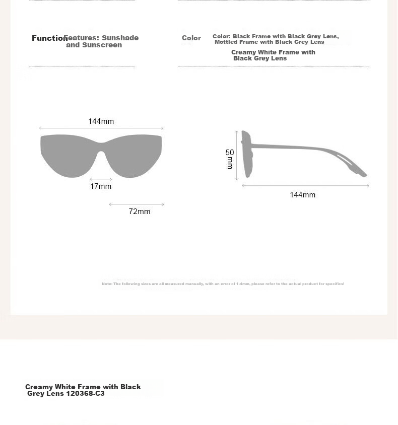 Cuntiandaofu Cat Eye Sunglasses, Vintage Square Face Large Frame Integrated High-End Look, Beige Frame with Dark Gray Lenses 15