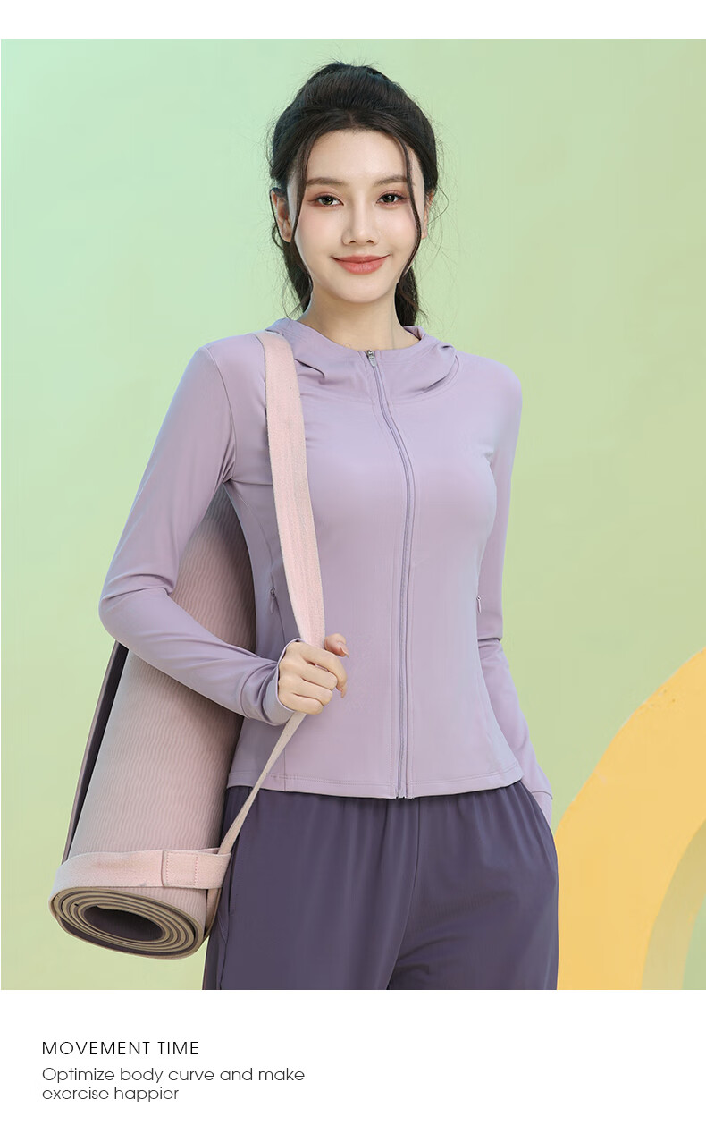 Baisirun Four-Season Outdoor Running Sports Fitness Women's Quick-Dry Slim Yoga Long Sleeve Black Hooded Jacket Cardigan 2