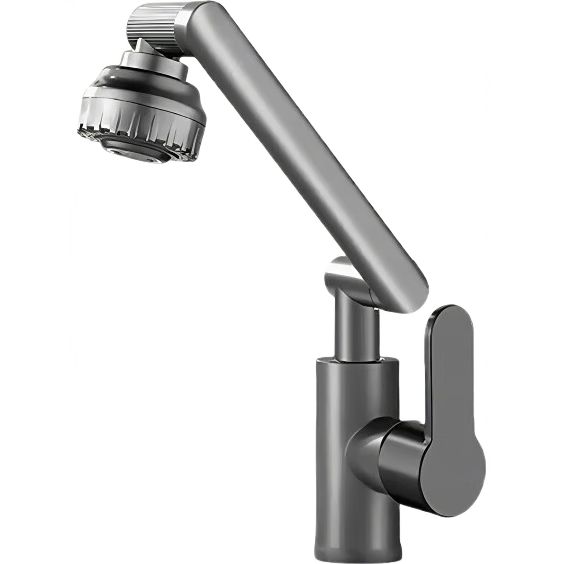 Canbo Robotic Arm Faucet 360° Rotatable Stainless Steel Lucky Cat Gray Hot and Cold Two-Stage Face Washing