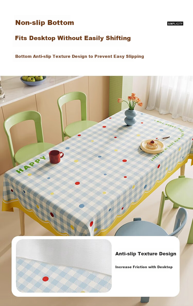 Jingxun Washable Tablecloth, Oil-Proof And Waterproof, Fresh Style Dining Mat, Bedroom Atmosphere Tea Table Cover for Women, 0.9*1.4m 8