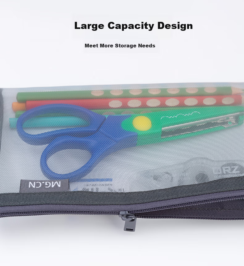 M&G Stationery Transparent Mesh Pencil Case Handbag, Exam-Specific Transparent Bag Stationery Bag Stationery Box Can Be Taken into Exam Room for Civil Service Exams, Postgraduate Entrance Exams, High School Entrance Exams, National Exams, Black APB95494 7