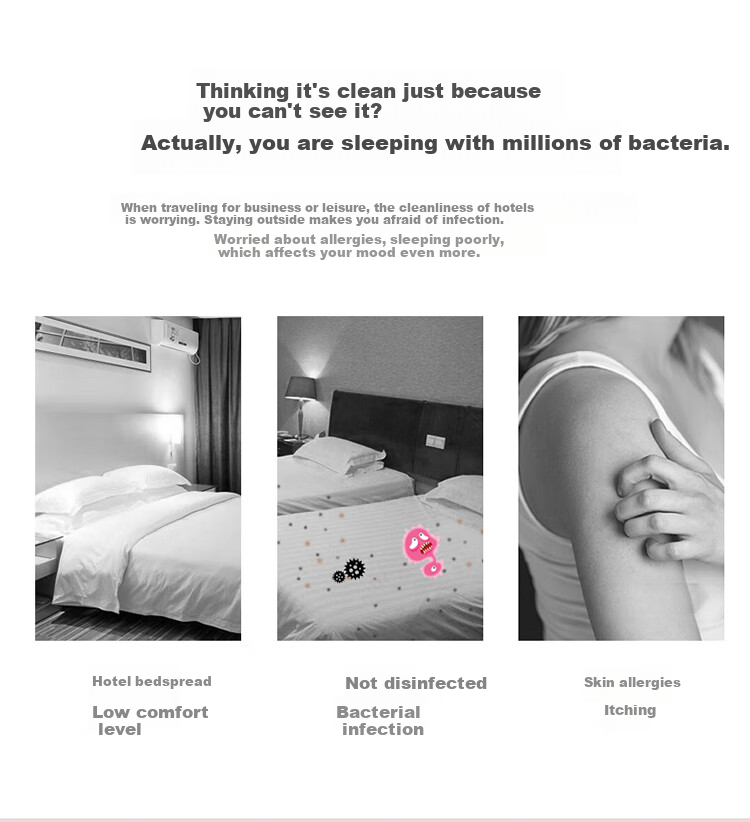 Wuyinliangpin Hotel Anti-Dirt Sleeping Bag, Pure Cotton, for Business Trips And Travel, Portable Bed Sheet, 200*210cm 1