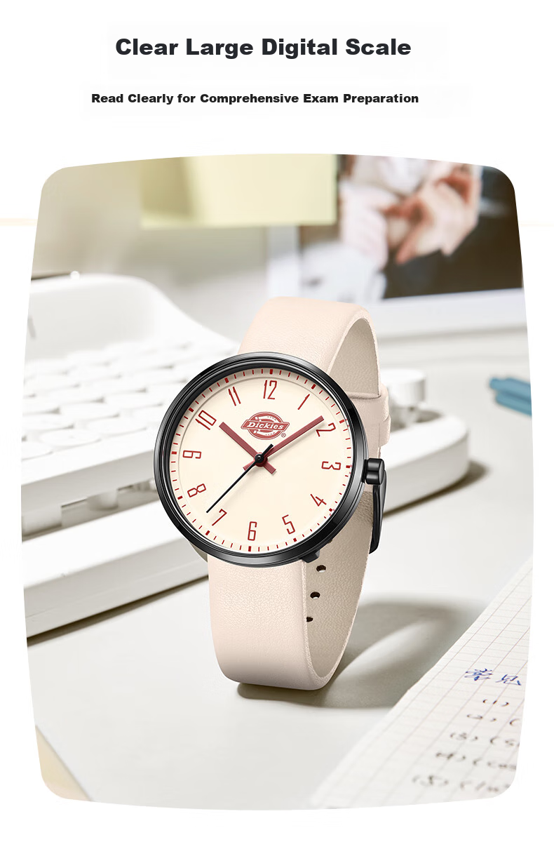 Dickies Student Watch for Female High School And Middle School Students, Exam Watch, Sports Waterproof Quartz Watch, Beige Girls' Birthday Gift 535 3