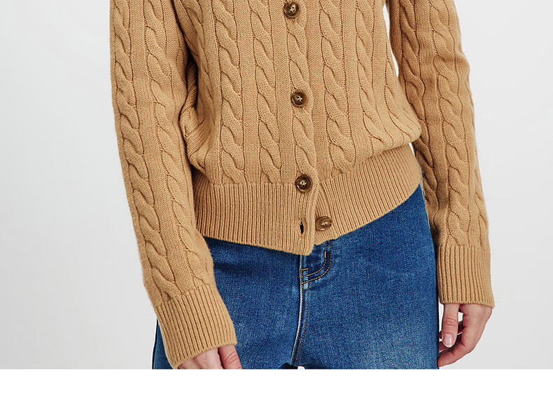 NaviKeel Italy Small Sailboat Women's 100% Wool Cable Knit Cardigan Sweater Jacket 2334094512 Light Gray M 25