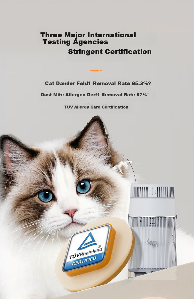 Honeywell Pet Air Purifier for Cat Hair Removal, Allergen Elimination, Cat Companion, Cat Hair Cleaner, Sterilization, Disinfection And Odor Removal KJ360F-C22W 21