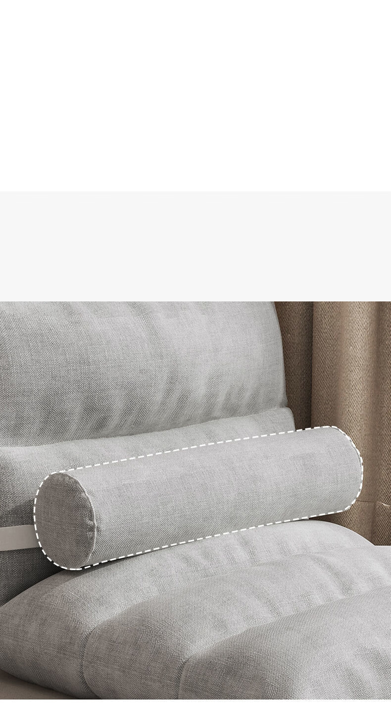 Warner New Lazy Sofa Bed Backrest Balcony Small Apartment Bay Window Chair Single Tatami LZ036 Beige Six-Grid Cotton Linen 7