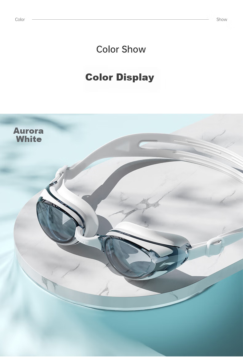 LI-NING Myopia Swimming Goggles, Waterproof And Anti-Fog, for Men And Women, High-Definition Swimming Glasses, Specially Designed for Myopia, LNJT224-13 Aurora White, -5.00 Diopters 9