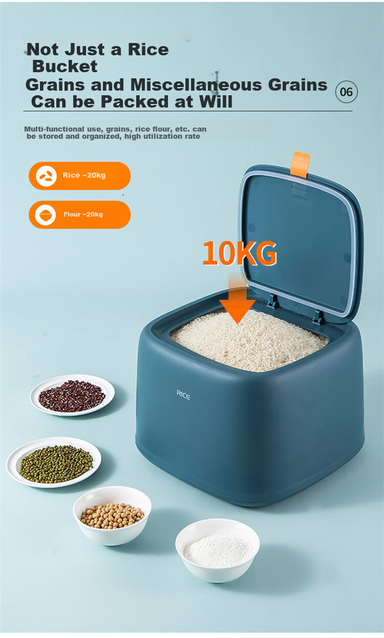 MAXCOOK Rice Storage Container, 304 Stainless Steel Grain Sealed Storage Bucket, Rice Container, 10KG MCX5264 8