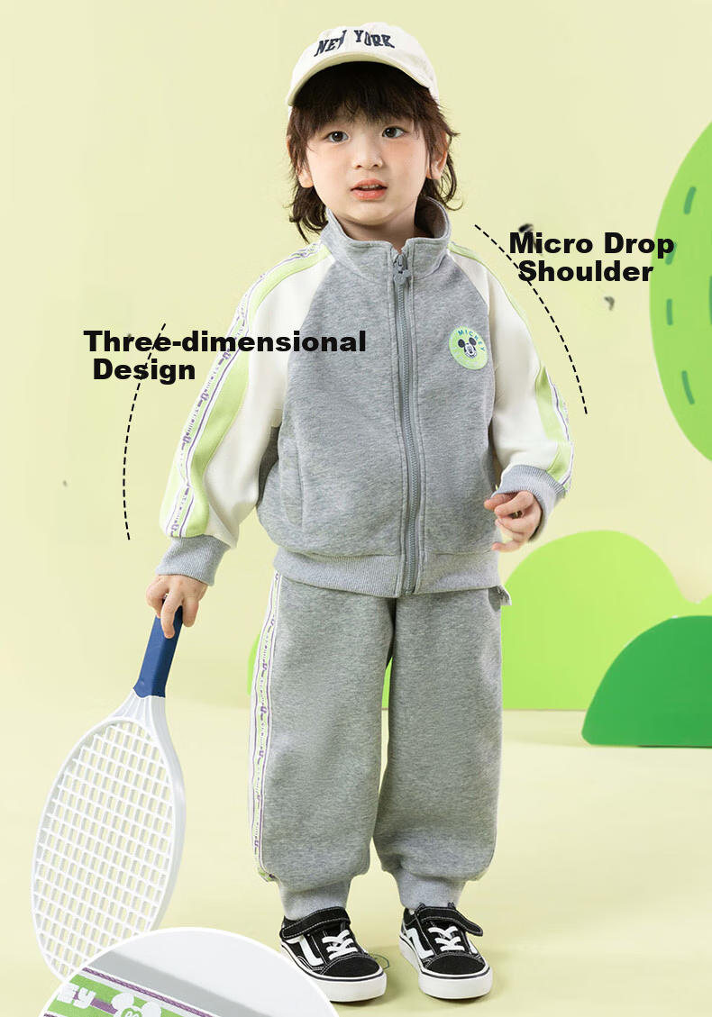 Disney Children's Clothing Spring And Autumn New Style Boys Casual Versatile Comfortable Warm Cartoon Jacket Set Navy Blue 90 6