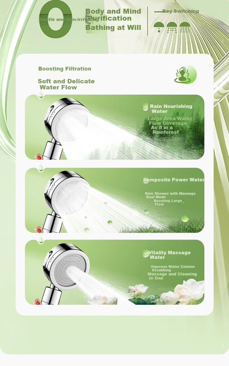 X-GRKE [Germany] Pressurized Filter Shower Head Filter for Home Use, Handheld Shower Head, Removes Residual Chlorine, Skin-Friendly 11