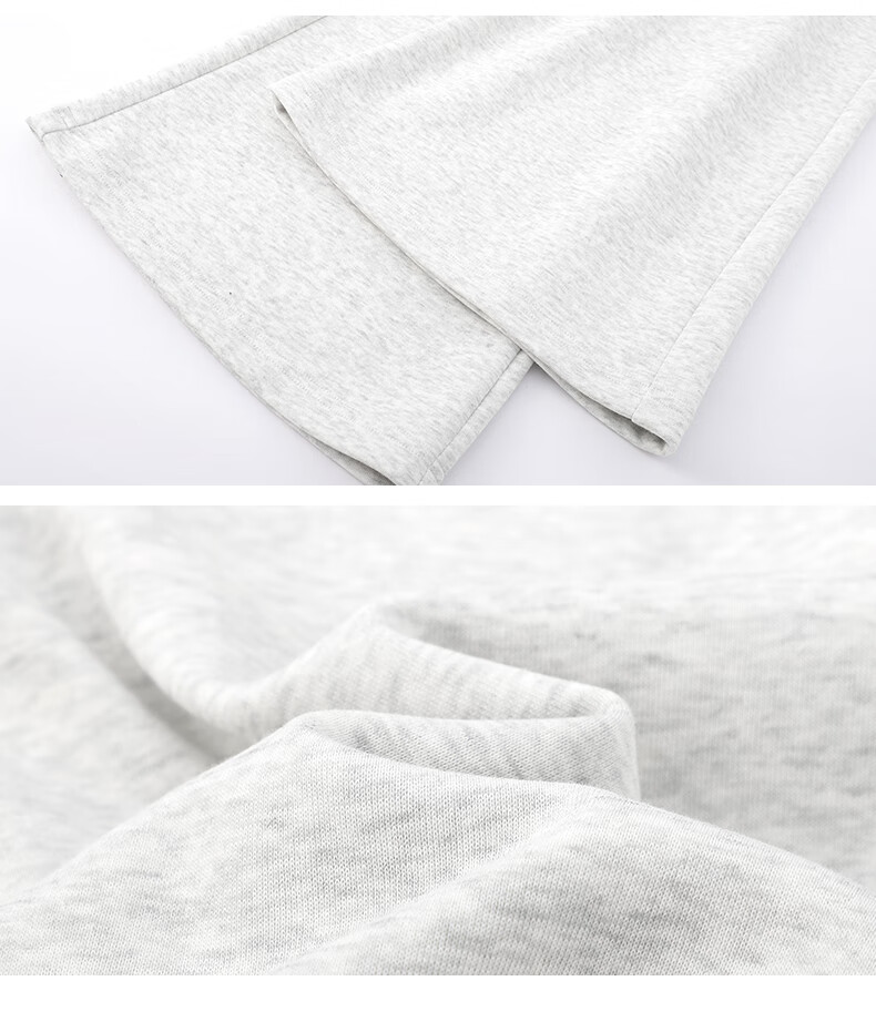 Charles Peach Heart New American Vintage Simple Flared Sports Comfortable Women's Autumn Loose Straight Casual Pants Light Heather Gray M 10