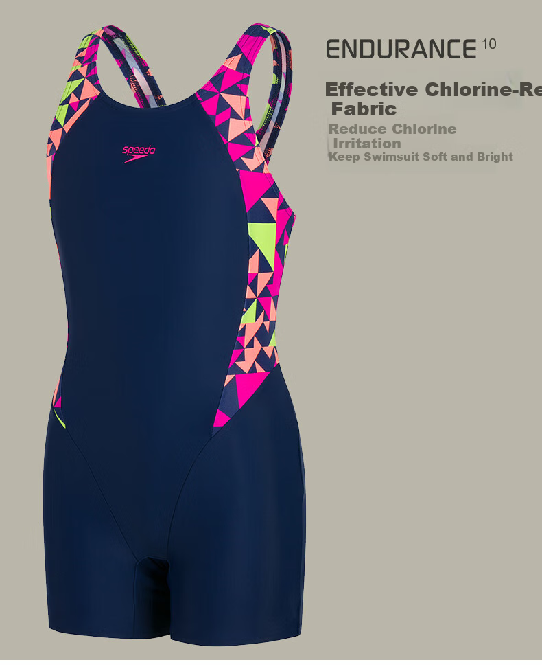 Speedo Children's Swimsuit with Digital Print, Sun Protection, Chlorine Resistance, Quick-Drying One-Piece Swimwear for Girls, Navy Blue/pink, Size 30 11