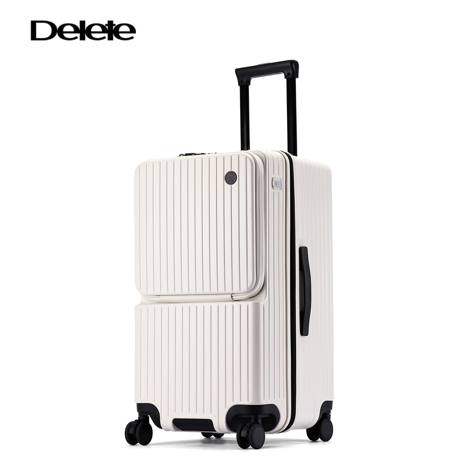DELETE 2026 New Multifunctional Large-Capacity Trolley Suitcase with Password Lock, Angel White, 20 Inches