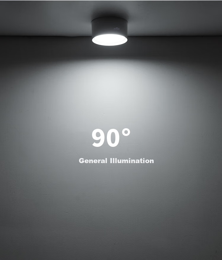 NVC LED Downlight for Home Living Room Bedroom Ceiling Hallway, No Drilling Required Surface-Mounted Ceiling Light, PC White 9W Warm White Light 5