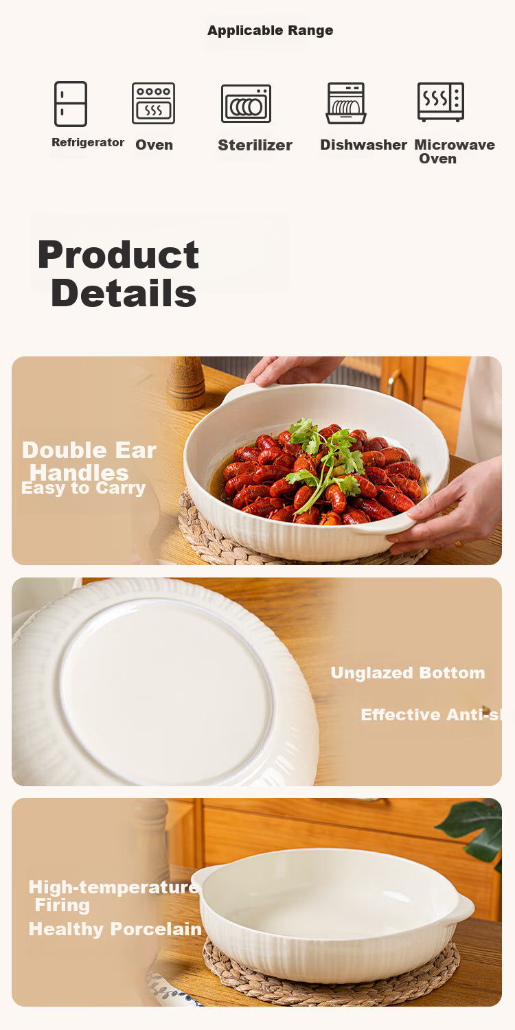 JD Original Large Bowl, Soup Noodle Bowl, Ceramic Salad Bowl for Home Use, Extra-Large Conical Bowl with Super Capacity, 12 Inches*1, White 8