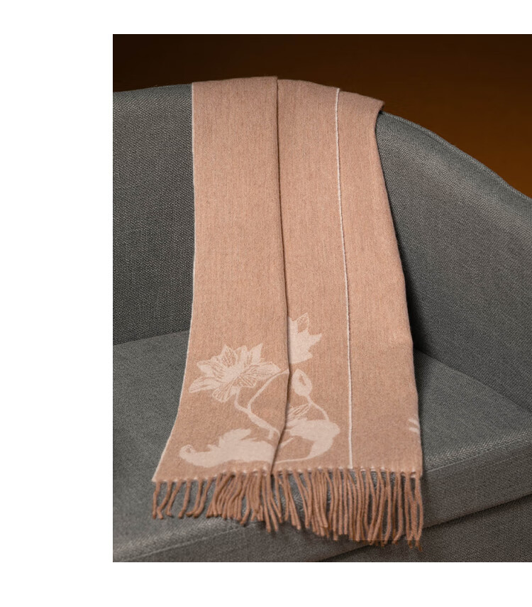 Hengyuanxiang Women's Cashmere Scarf Autumn Winter Double-Sided Warm Wool Neck Warmer Qi Ji Red Birthday New Year Gift 5