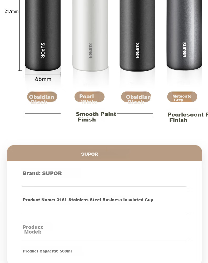 SUPOR Insulated Mug, 316L Stainless Steel Water Cup with Tea Infuser, Portable Car Cup for Men And Women, Birthday Gift 5