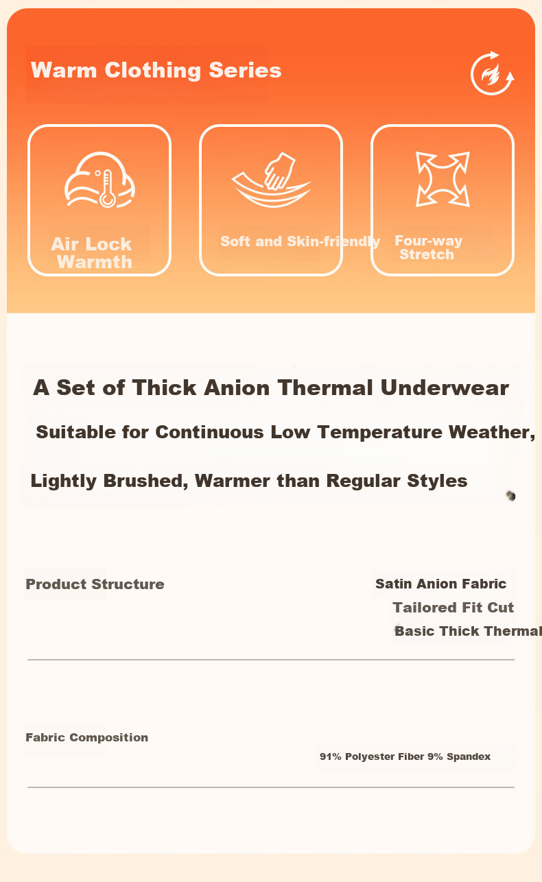Fentengkean Thermal Underwear for Women, Thick Warm Anti-Cold Yang Ion High-Elastic Slim Base Layer Autumn Top And Pants Set, Christmas Gift 24