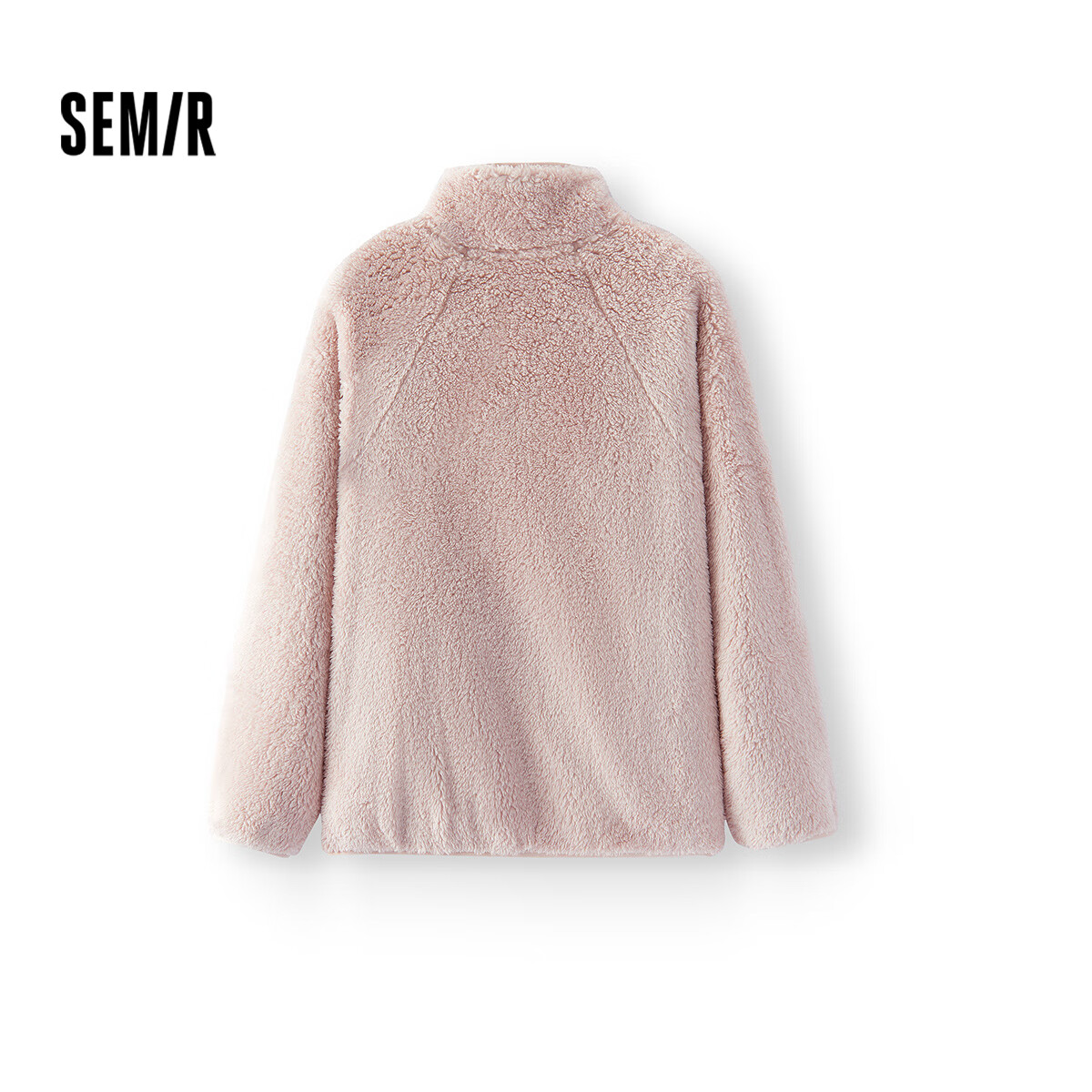 Semir Women's Winter Coral Fleece Raglan Sleeve Loose Stand Collar Embroidered Jacket 2025 Gentle Style 109725108008