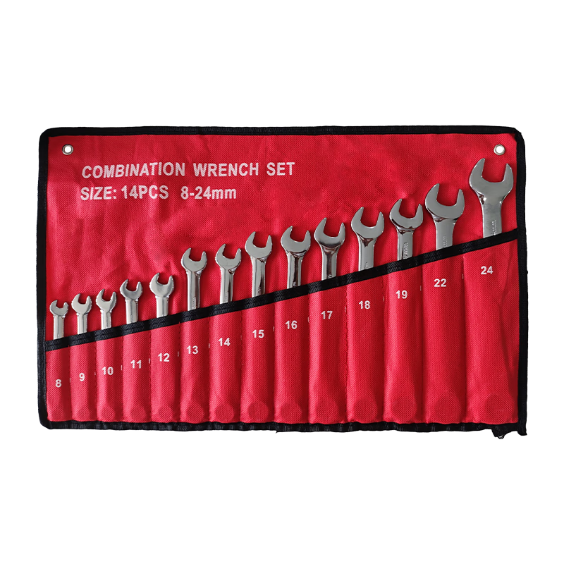 GeeLii Plum Blossom Open-End Wrench 14-Piece Set Auto Repair Mechanic Dual-Use Quick Fixed Wrench 55087