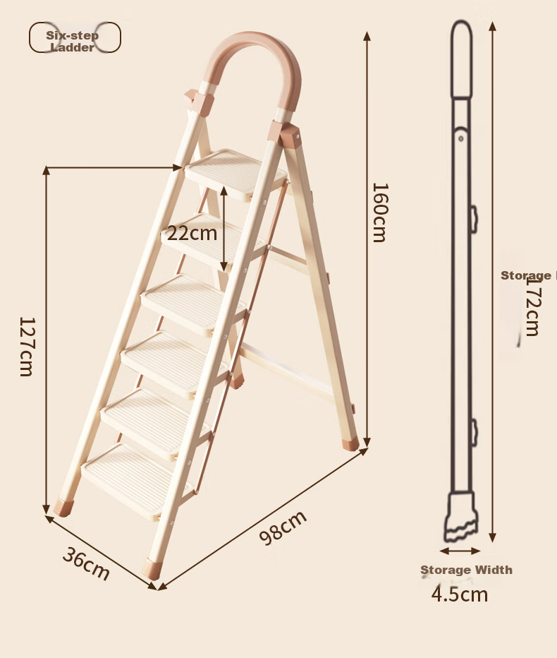 Chibailun Folding Ladder, Household A-Frame Ladder, Multi-Functional Engineering Ladder, Indoor Stair Ladder, Telescopic Ladder for Climbing 19