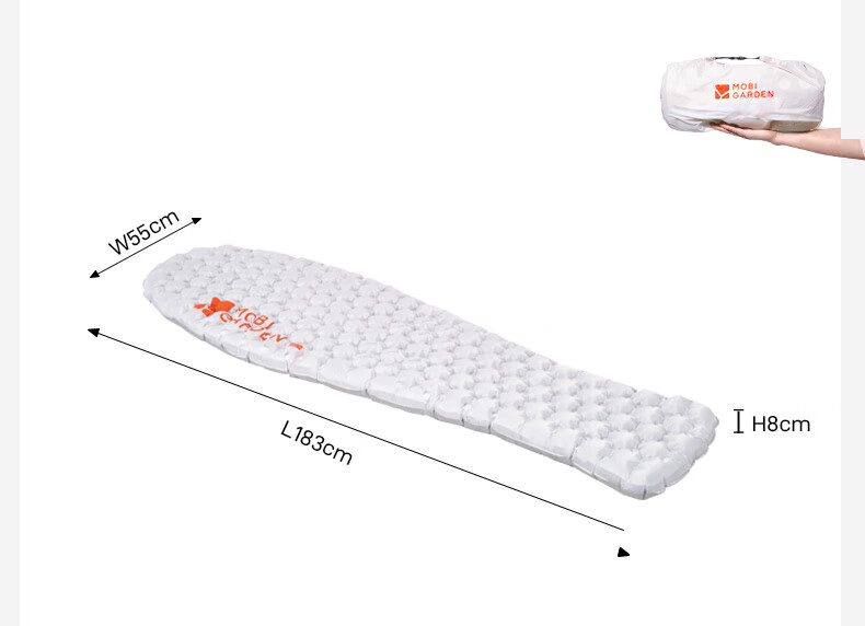 MOBIGARDEN Lengshan Xueling R3.9 Outdoor Camping Ultralight Inflatable Moisture-Proof Mat NX24663019 Snow Peak White 22