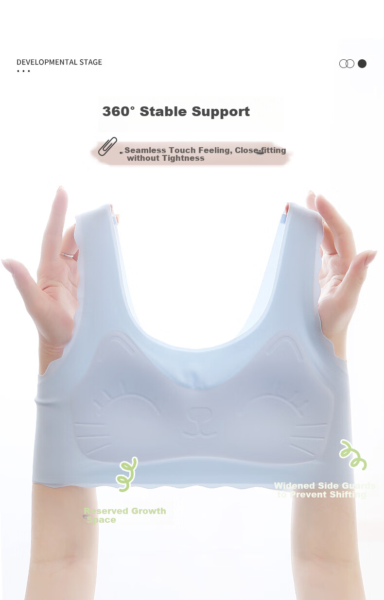 Ailier & ouluola Girls' Underwear for Ages 9-12, First Stage Developmental Stage for Elementary School Students, Big Girls' Camisole, Teen Bra, White, XL 2