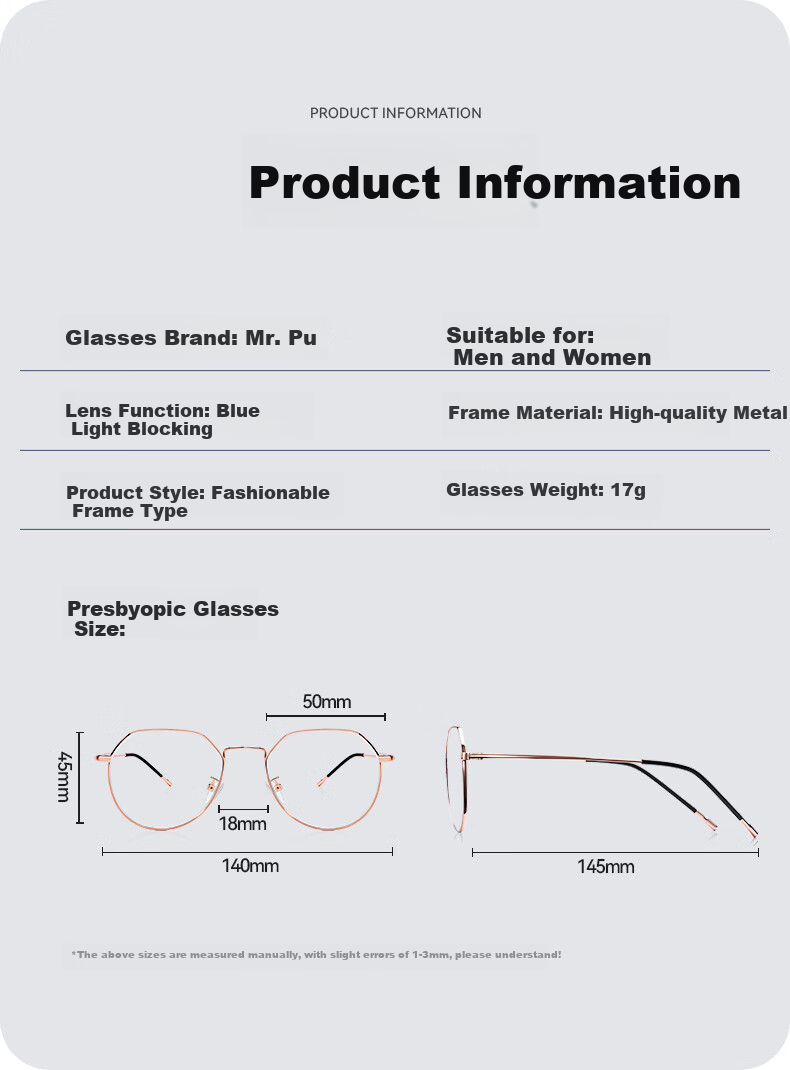 Mr.PuTian Anti-Blue Light Glasses, Anti-Radiation Flat Lens Glasses for Men And Women, Suitable for Myopia, Can Be Fitted with Prescription Lenses, Protects Eyes from Mobile Phones And Computers 10