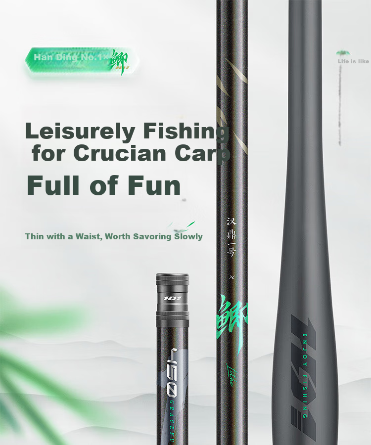 Handing No. 1 Crucian Carp Fishing Rod, Ultra-Light And Ultra-Hard Handheld Rod, Crucian Carp Carbon Fiber Platform Fishing Rod, Lightweight Crucian Carp Rod, 4.5m 1