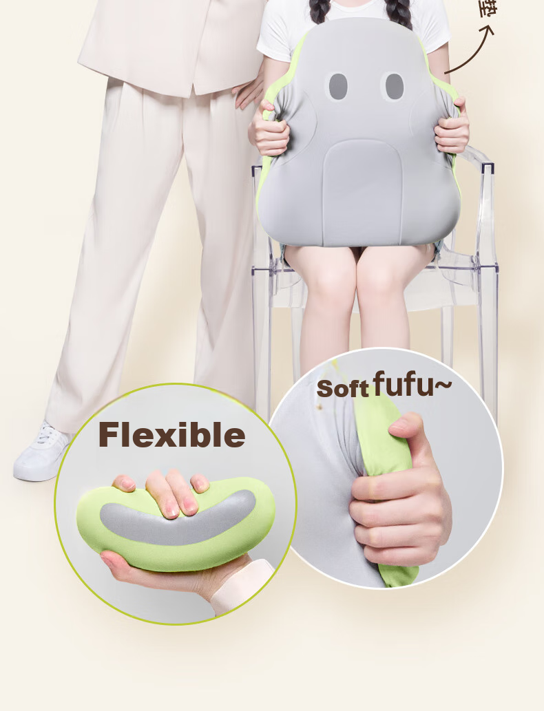 Back2 Ergonomic Lumbar Support Cushion, Office Back Support Pad, Car Seat Pillow, Waist Protector for Long Sitting, Pink 10