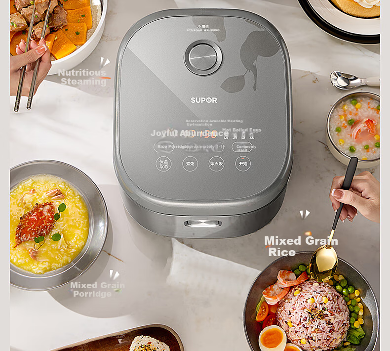 SUPOR Rice Cooker, 4-5 Person Large Capacity, 4L IH Heating Thick Pot, Wood-Fired Rice, Home Use for Porridge And Rice Cooking, Steaming And Boiling All-In Multifunctional Smart Micro-Pressure Electric Rice Cooker SF40HC1866 11