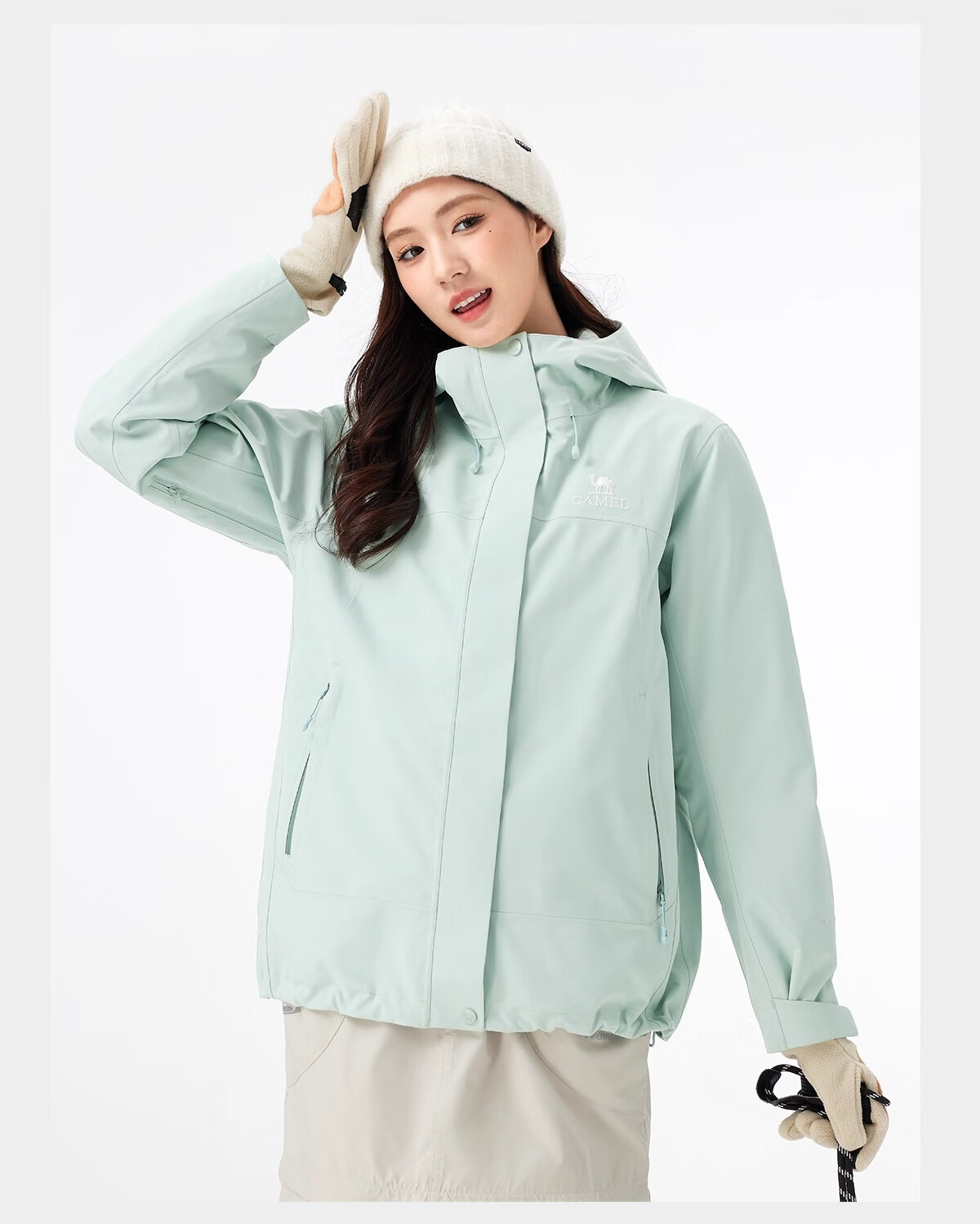 CAMEL Women's Outdoor Jacket Men's 3-in-1 Waterproof Breathable Down Liner Hiking Mountaineering Coat 30