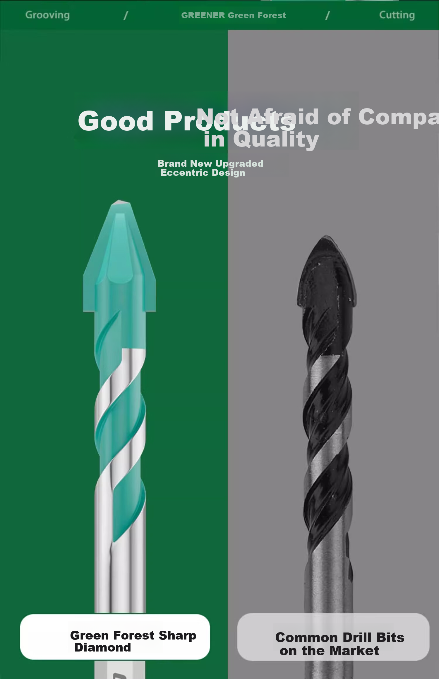 GREENER Eccentric Drill Bit, Angled Bit, Extra-Hard Ceramic Tile Drilling, Concrete Glass Cement Wall, Hand Drill, 6/8/10/12mm 7