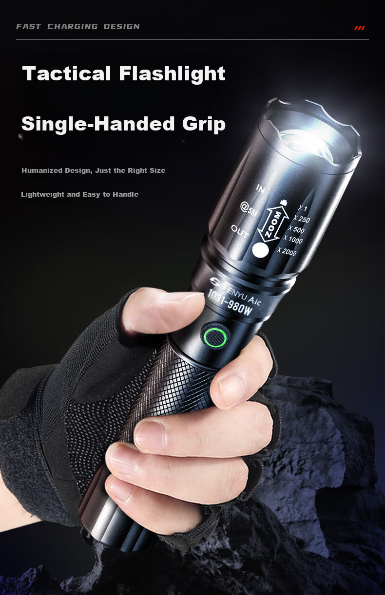 SHENYU High-Intensity Long-Range Flashlight, Rechargeable, for Outdoor And Home Use, USB Direct Charging, Mini Portable, Waterproof, Small Illumination Lamp 11