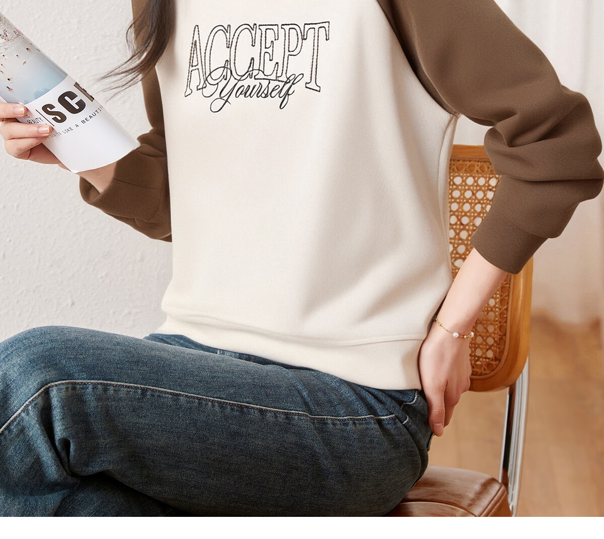 Chushen Classic Crewneck Raglan Sleeve Casual Student Long Sleeve Sweatshirt S53W028 Spring and Autumn Women 1