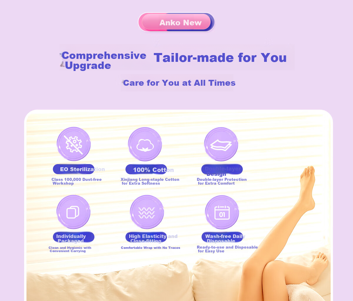 Ankexin Maternity Disposable Underwear for Women, Pure Cotton Sterilized Travel Panties, Individually Wrapped Daily Disposable No-Wash XL Size 15 Pieces 6