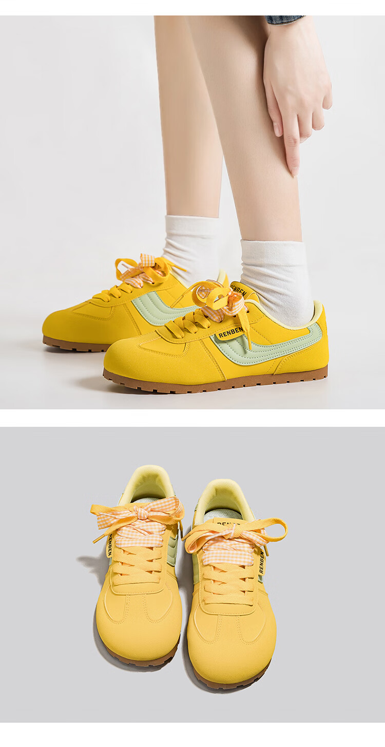 RENBEN 2026 Spring New Original INS Style German Training Shoes Dopamine Color Sweet German Training Shoes Fashion Ultra-Soft Sneakers 12