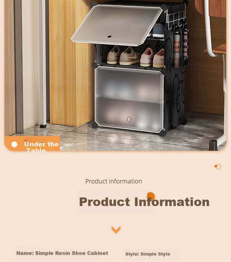 Anerya Ultra-Thin Shoe Cabinet, Entryway Simple Shoe Rack, Multi-Layer Dustproof Storage Shelf, Resin Assembly Cabinet, Single Column Four-Tier 10