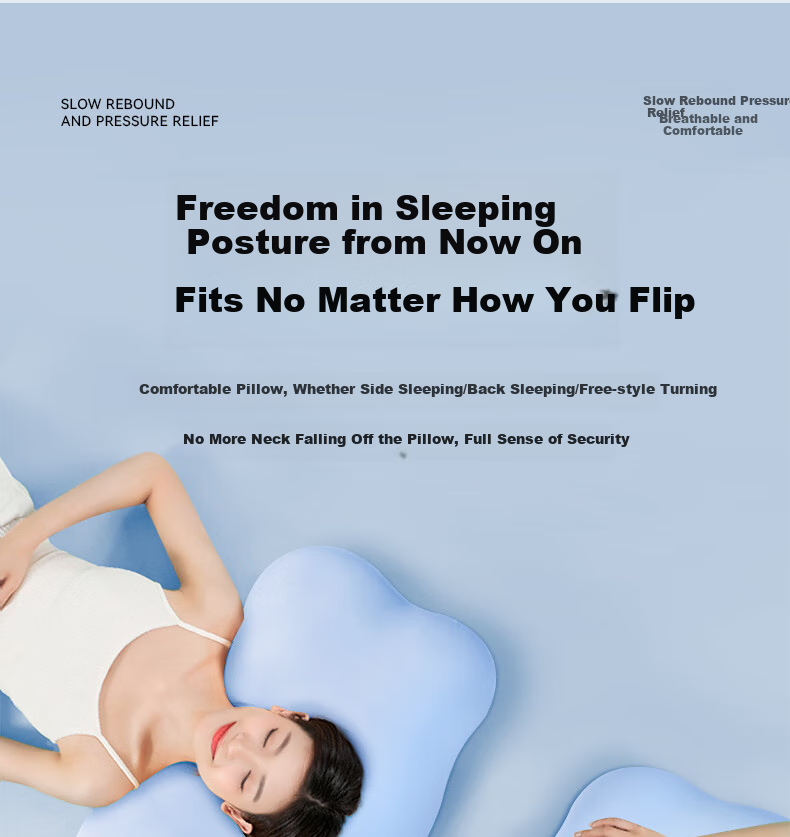 Mixiaoshu Cervical Pillow for Adults, Sleeping-Specific, for Lying on Side And Back, Butterfly-Shaped, Ergonomic Neck Support Pillow, Snoring Relief 5