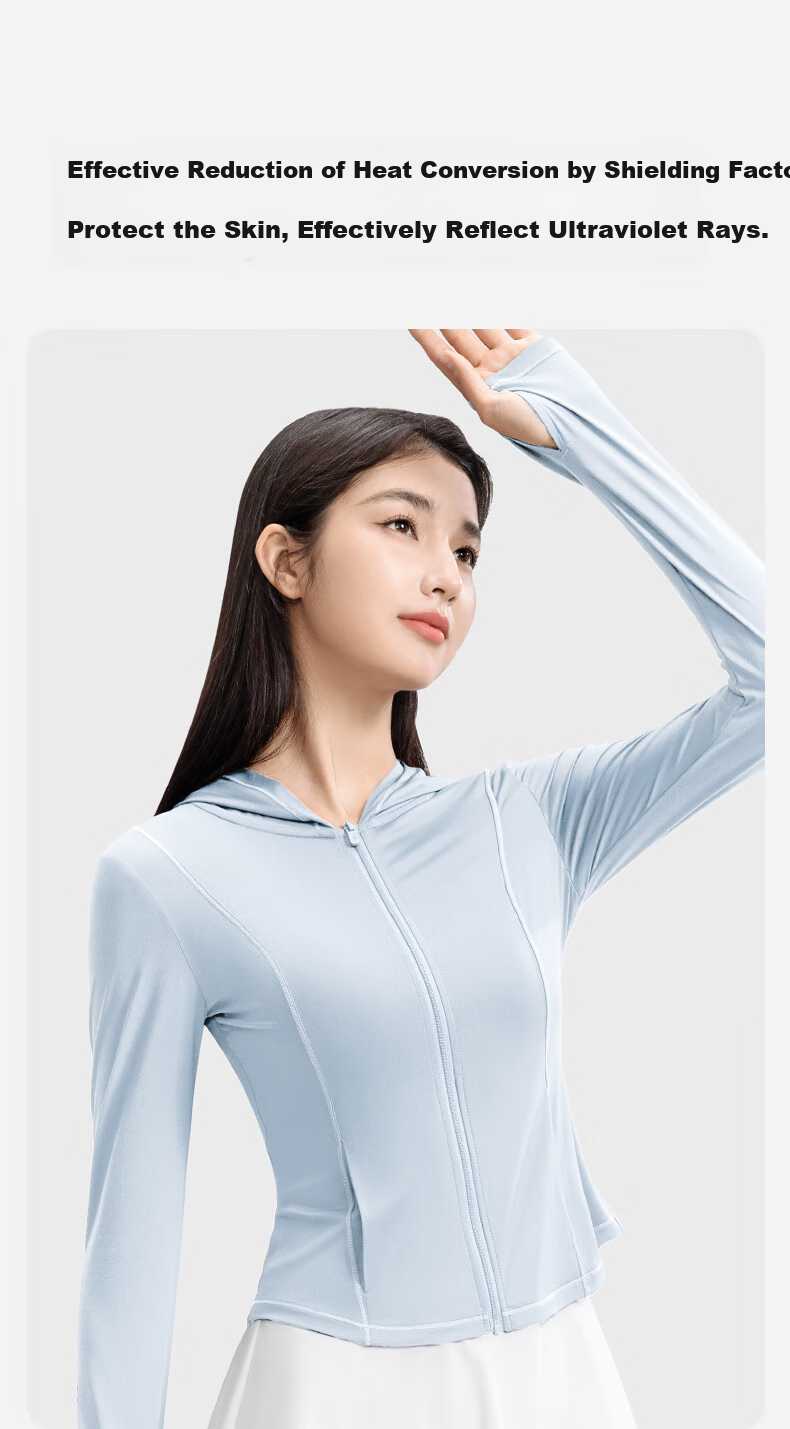 Xiaoyehezi [Guan Xiaotong's Choice] Hooded Sun Protection Jacket for Women, UV-Resistant Summer New Ice Silk Sun Protection Coat 5