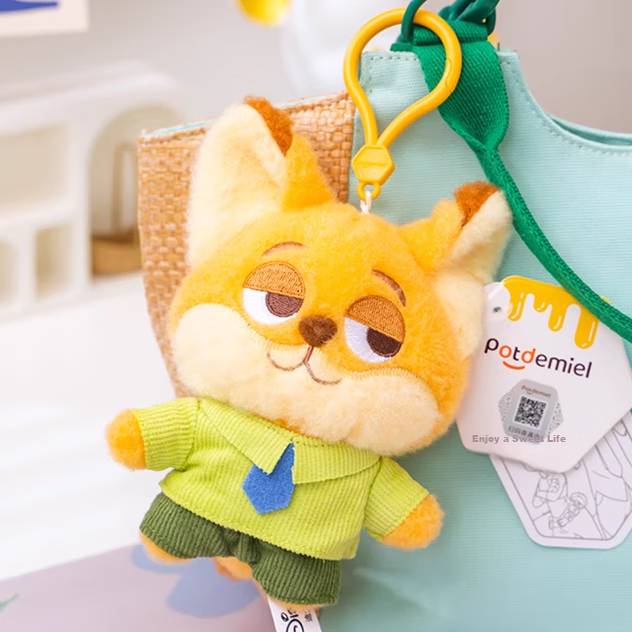 Disney Plush Toy Doll Birthday Gift for Girls, Zootopia 2 Nick Wilde Pendant Keychai