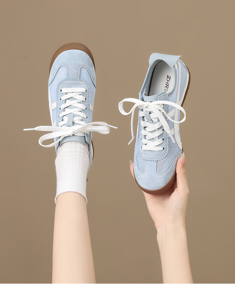 ZHR ZEZEDER Women's Summer Mesh Breathable White Lightweight Flat Sports Shoes BT102PE Silver 38 15