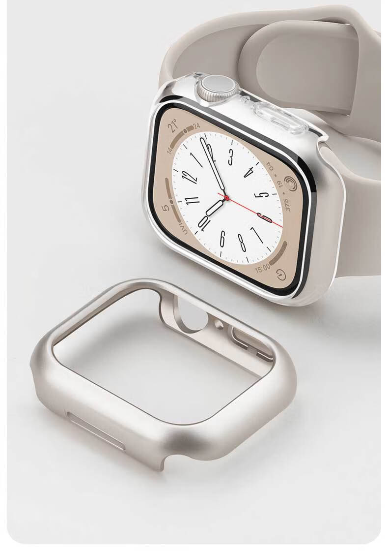Iboann Transparent Bumper Hard Case Protective Cover for Apple Watch Series 11/10 42mm, Shockproof Hollow Frame Half-Wrap Shell 2